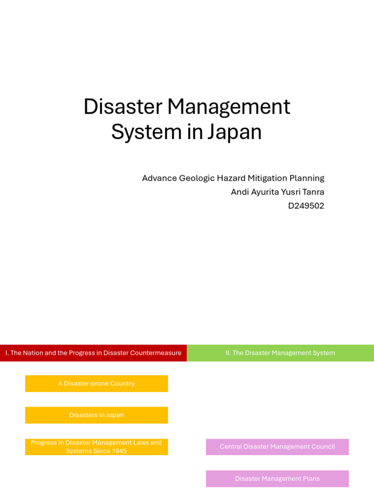 1st Presentation Fix. Disaster Management System in Japan - Andi ...