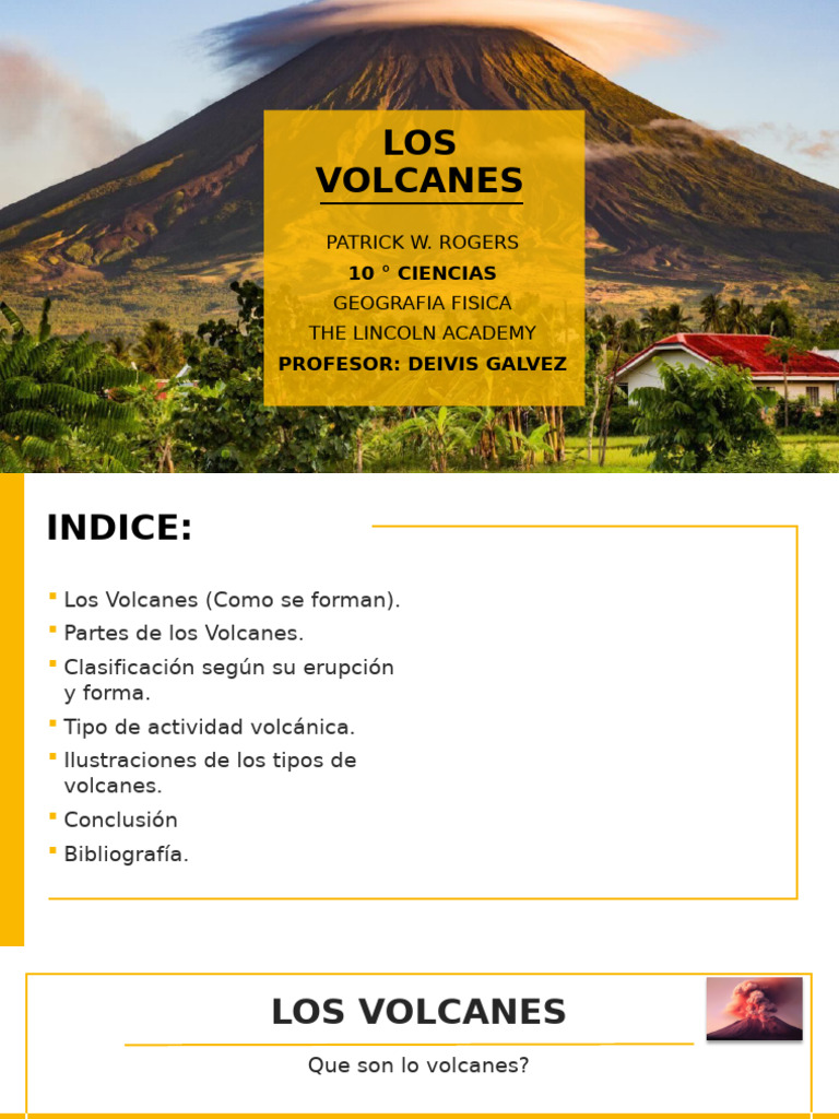 Investigación sobre los volcanes | PDF | Volcán | Tipos de erupciones ...