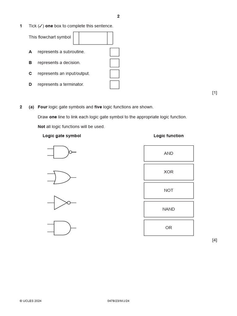Logic and Pseudocode Exam Paper | PDF | Logic Gate | Computer Programming