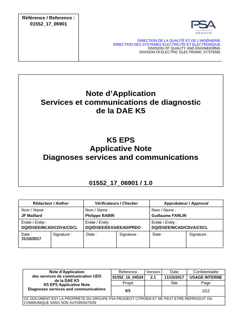 Note d'application UDS DAE K5 | PDF | Électromagnétisme | Électricité