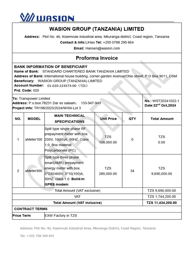 1.1 PI - LOT 3 - Transpower - 34pcs Three Phase Meters | PDF | Business