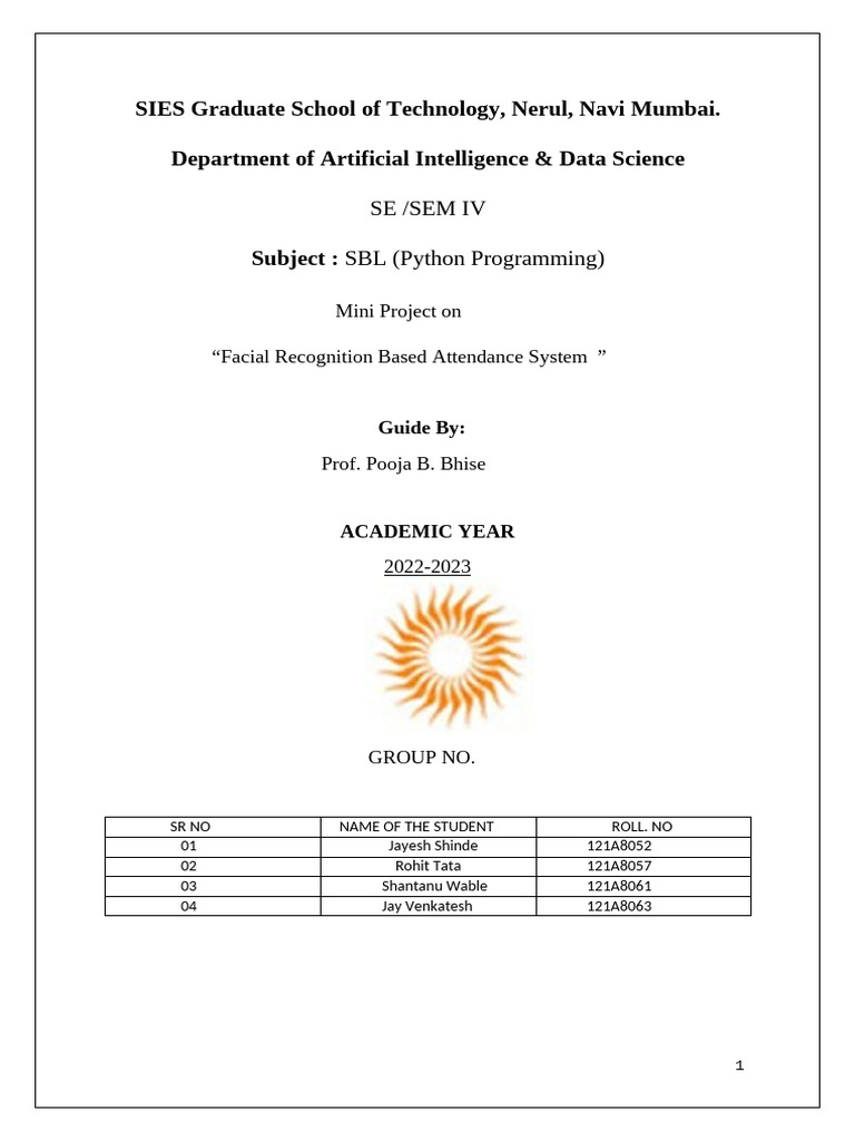 SBL_Mini Project Format_AIDS | PDF | Computing | Computer Science