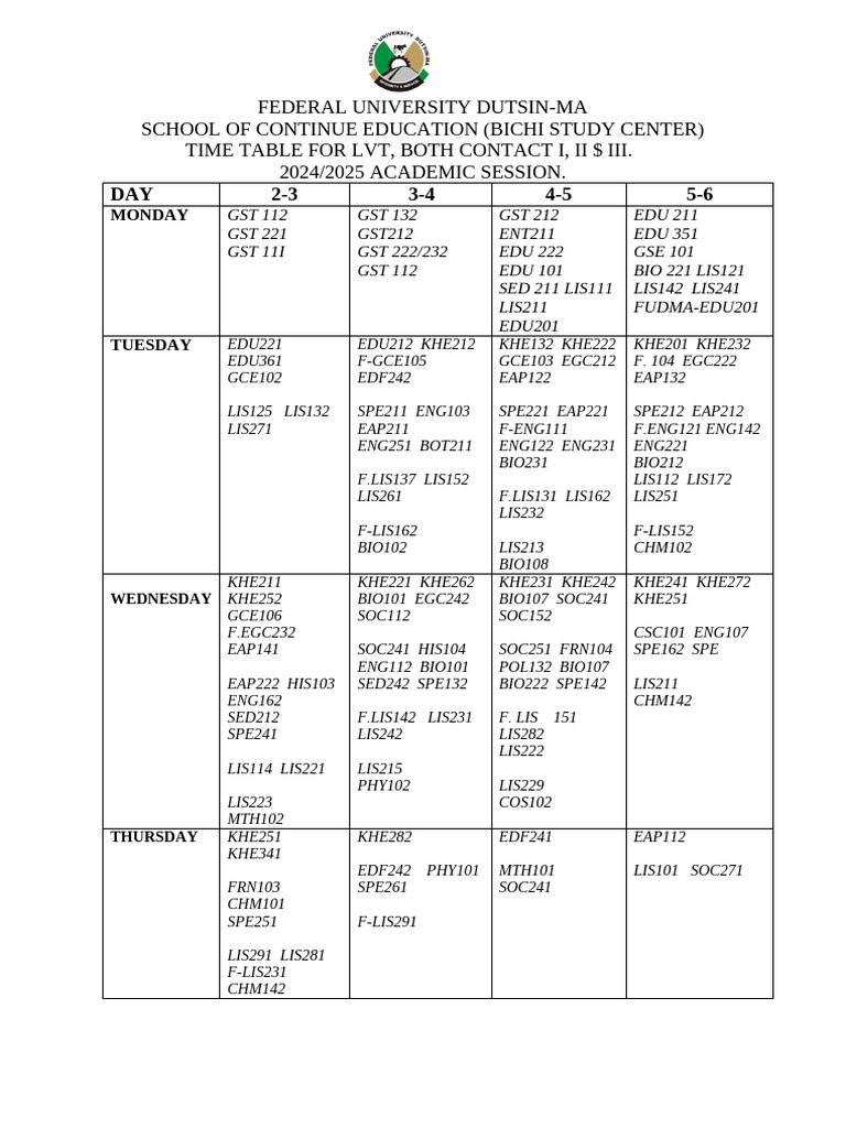 time-table-for-lvt-1-pdf