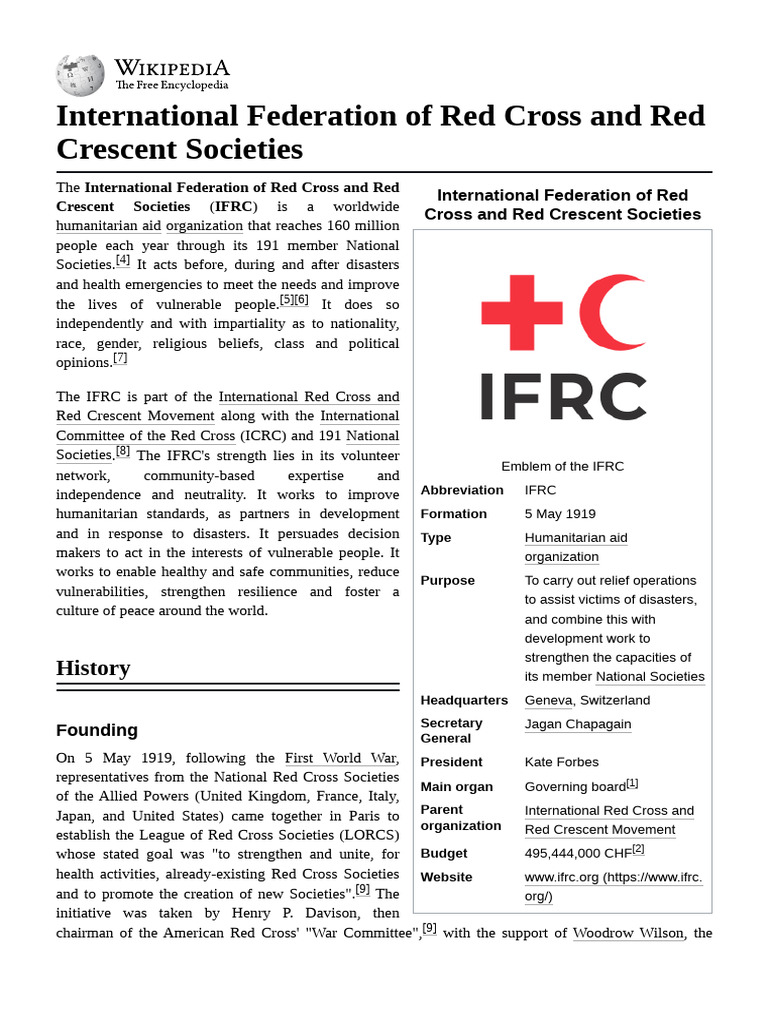 International Federation of Red Cross and Red Crescent Societies | PDF ...
