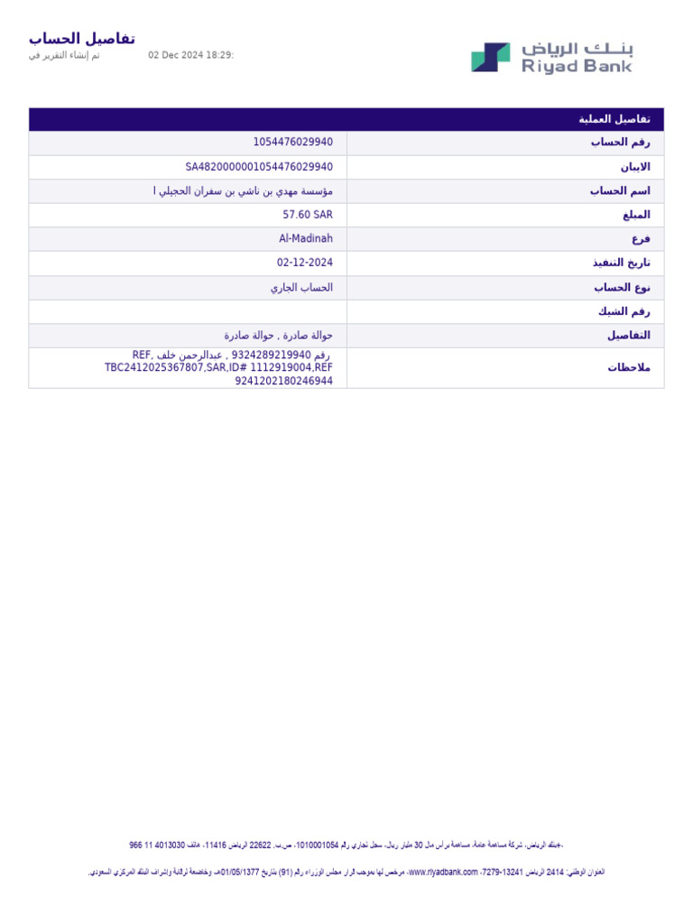 Bank Transfer Report Dec 2024 | PDF