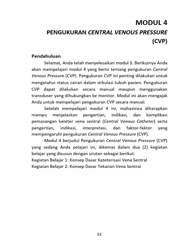 Pengukuran Central Venous Pressure (CVP) | PDF