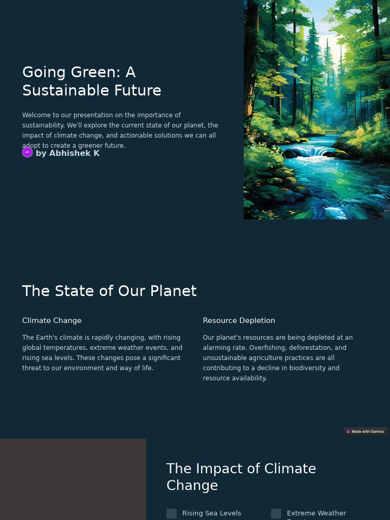 Sustainable Solutions for a Greener Future | PDF | Climate Change ...