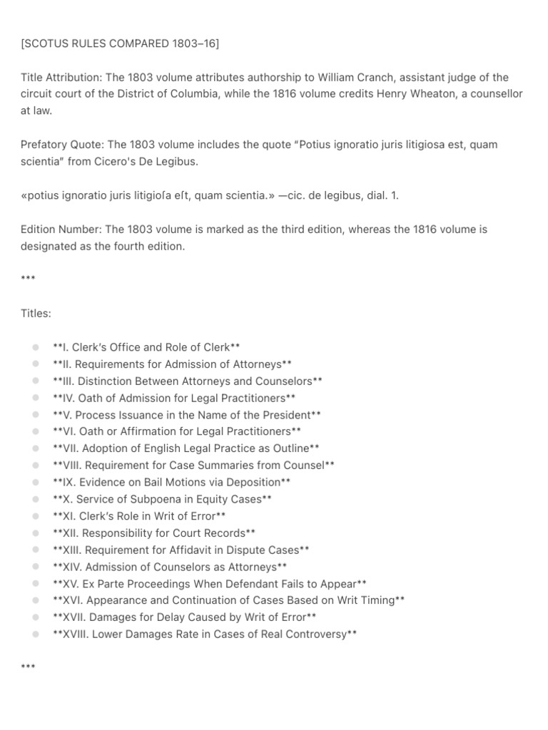 SCOTUS Rules: 1803-1816 Analysis | PDF | Deposition (Law) | Lawsuit