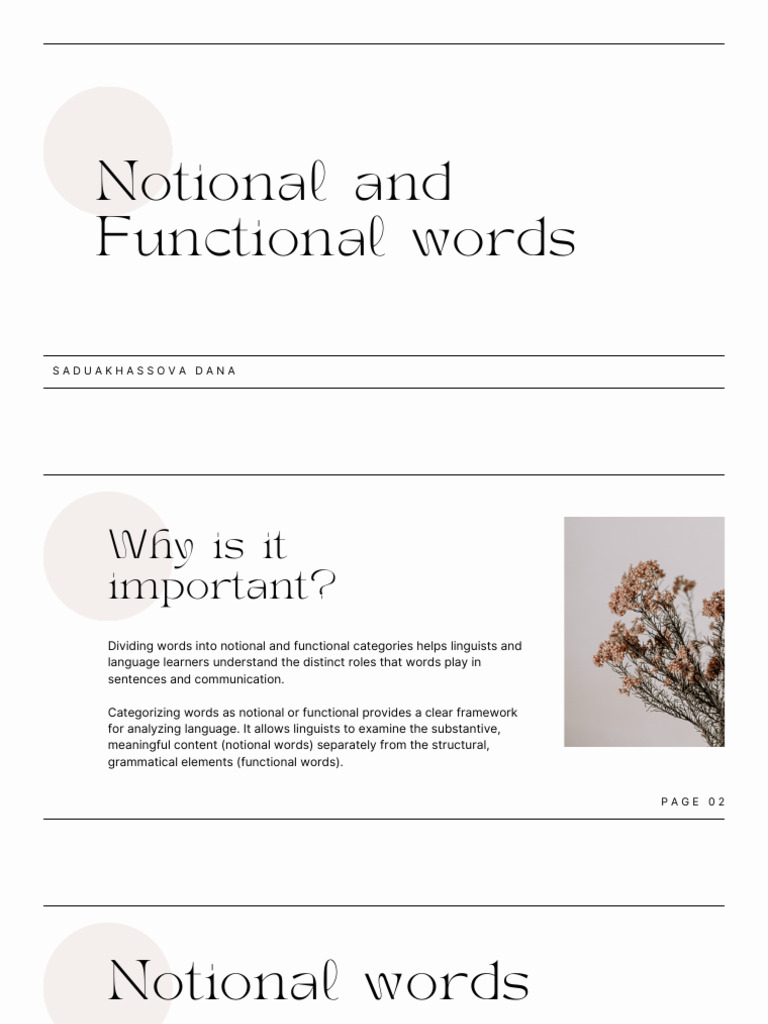 Notional and functional words | PDF | Word | Noun