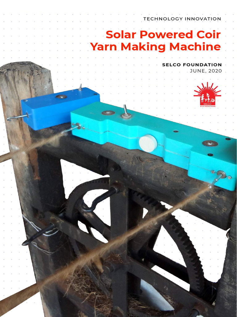 Solar Coir Yarn Machine Innovation | PDF