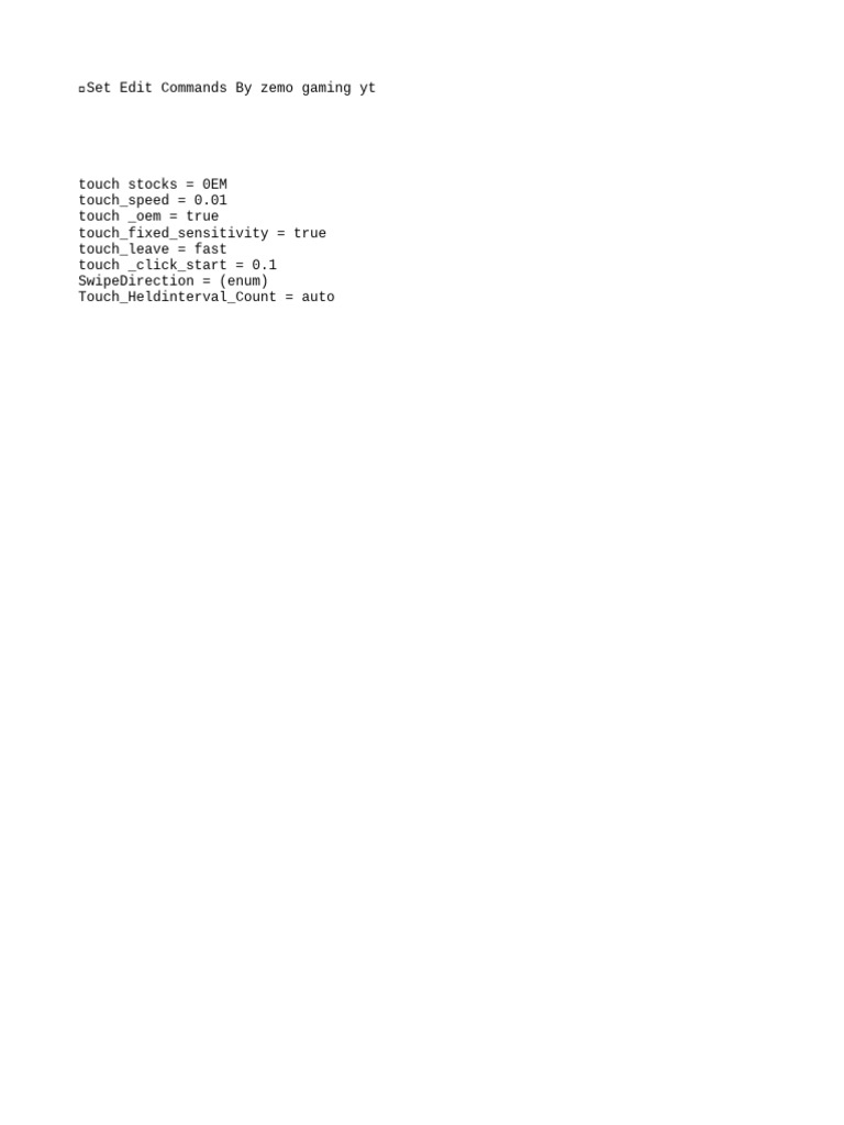 Set edit commands by zemo gaming yt pdf