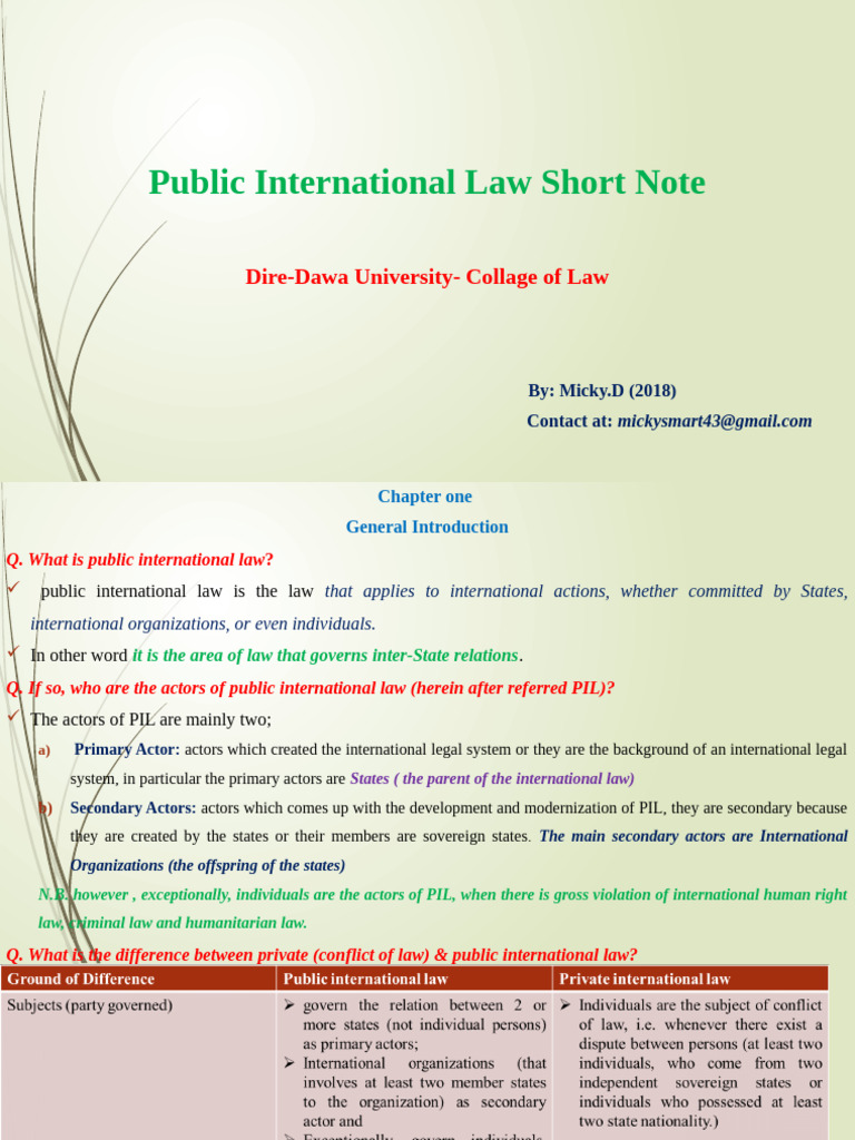 Overview of Public International Law | PDF | International Law ...