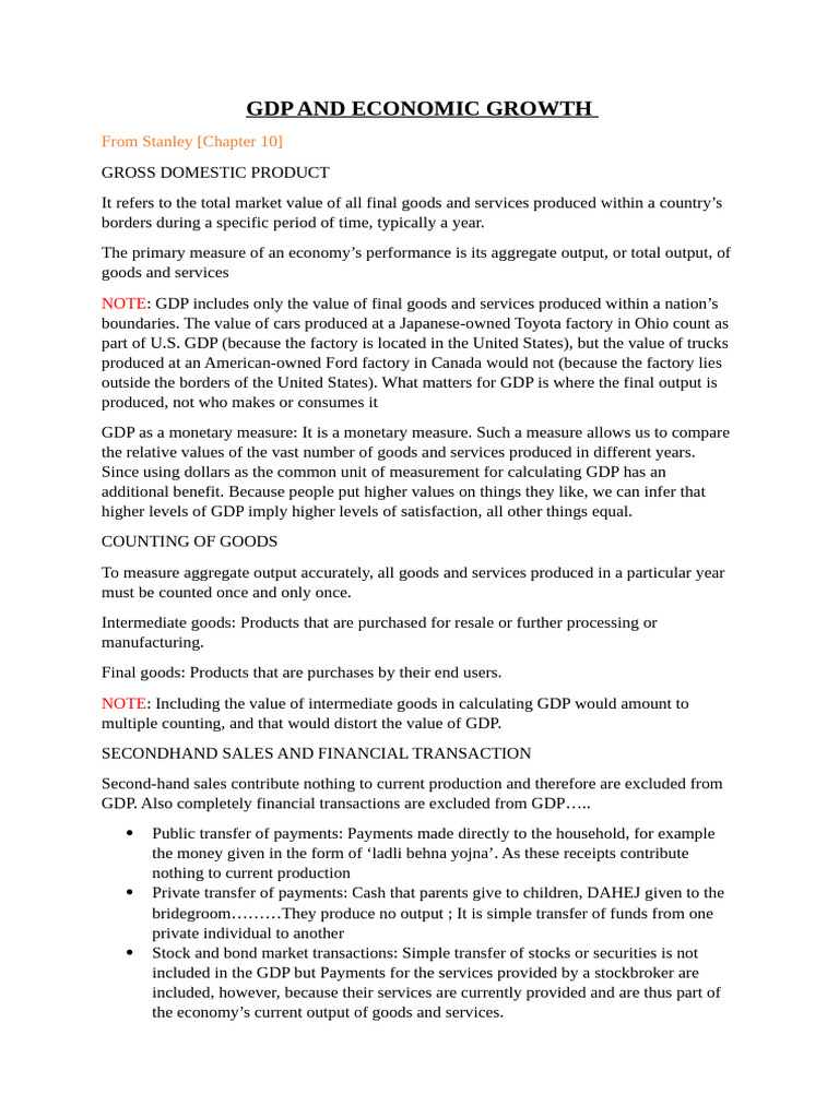 Understanding GDP and Economic Growth | PDF | Gross Domestic Product ...