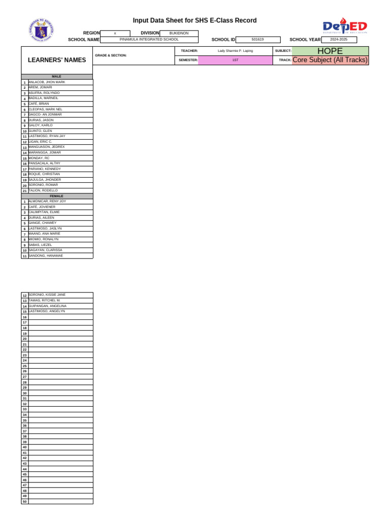 Grade11 Hope Eclass | PDF