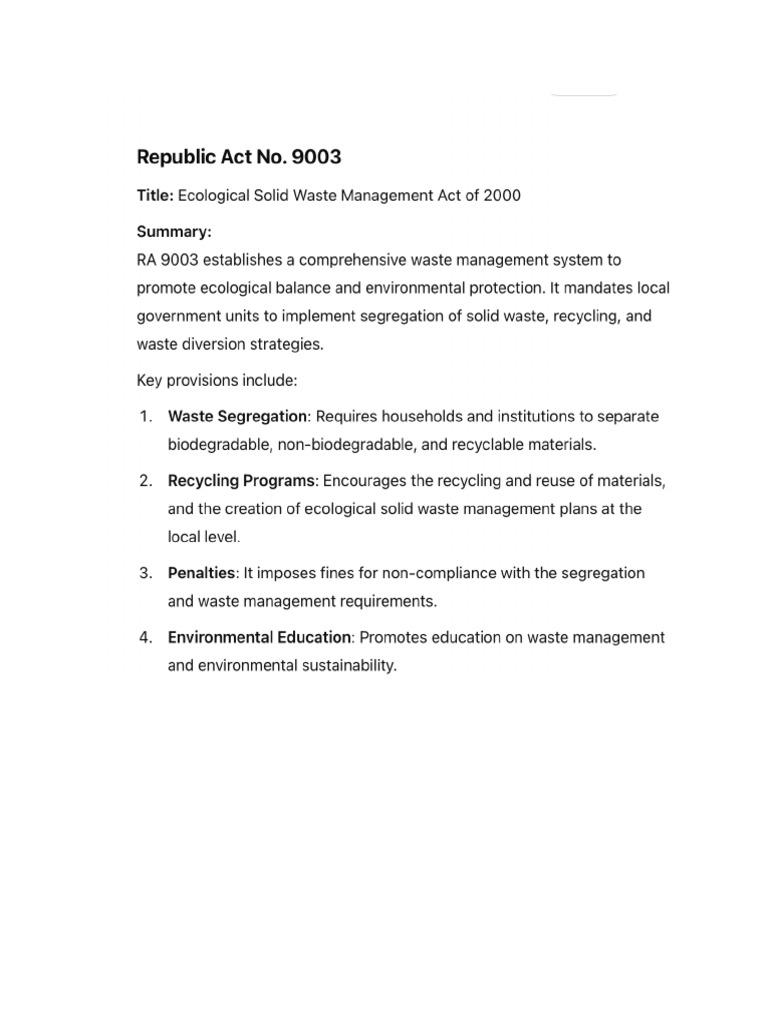 Republic act no 9003 pdf