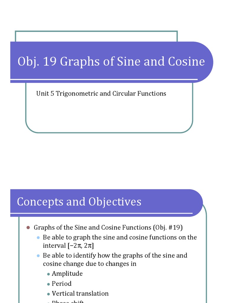Obj. 19 Graphs of Sine and Cosine (Presentation) | PDF | Trigonometric