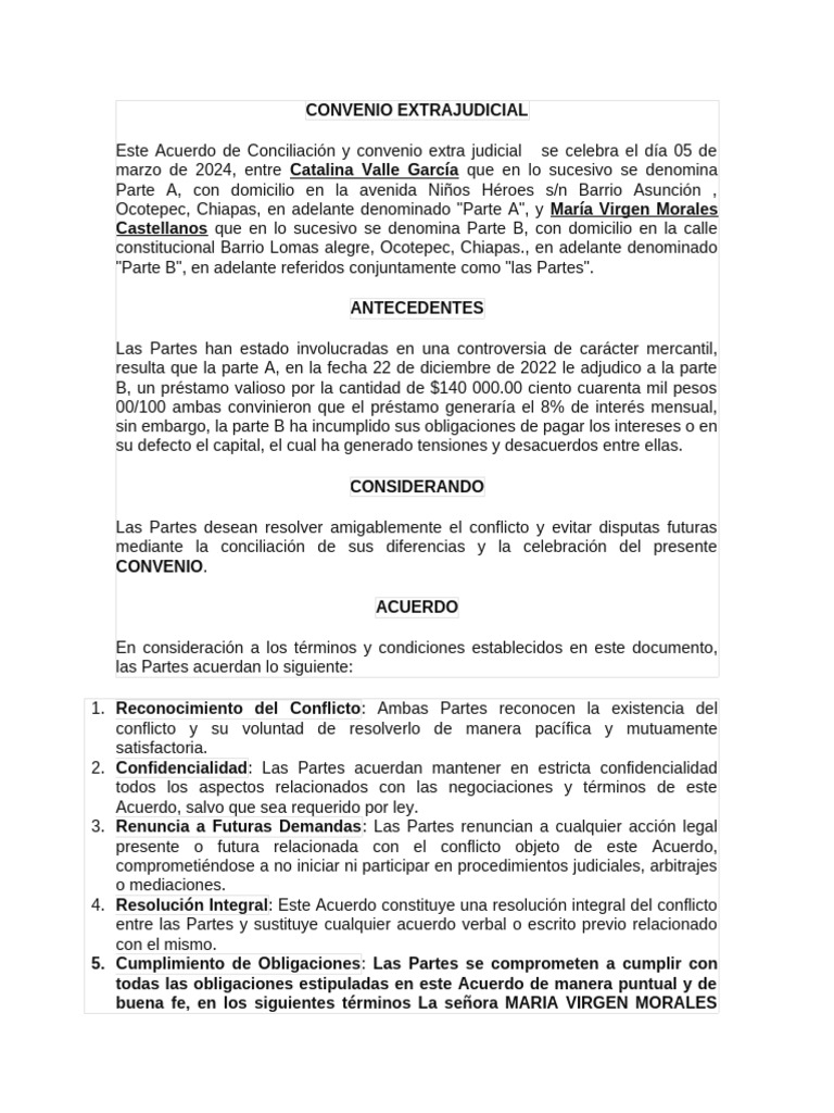 Acuerdo de Conciliación | PDF | Justicia | Crimen y violencia
