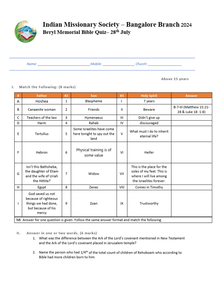 Ims questions 2024 bangalore english above 15 years pdf ark of