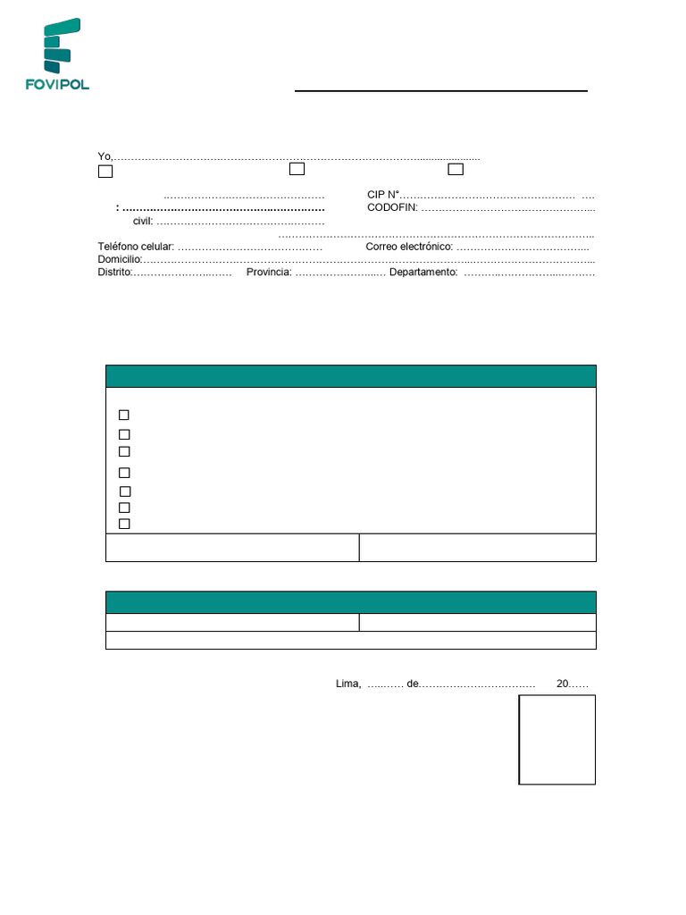 Solicitud de Préstamo FOVIPOL 2023 | PDF | Hipotecas | Documento de ...