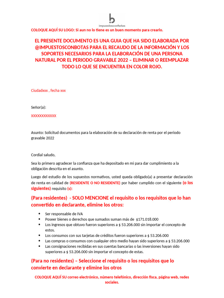 Guía para Declaración de Renta 2022 | PDF | Economias