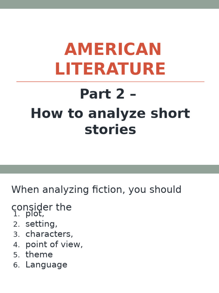How To Analyse Short Stories | PDF | Narration | Plot (Narrative)