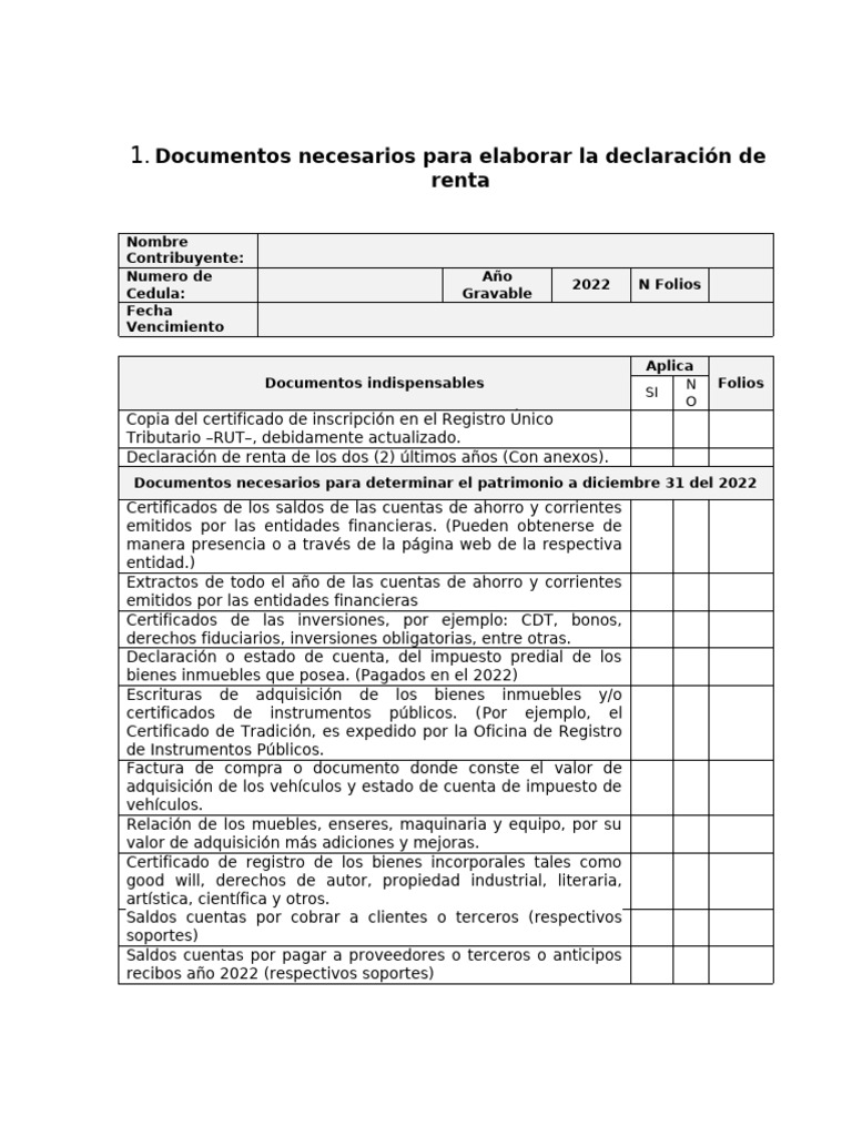 Documentos para Declaración de Renta 2022 | PDF | Pensión | Impuestos