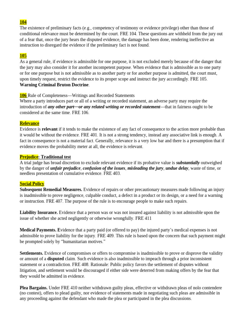 Understanding Federal Rules of Evidence | PDF | Witness Impeachment ...