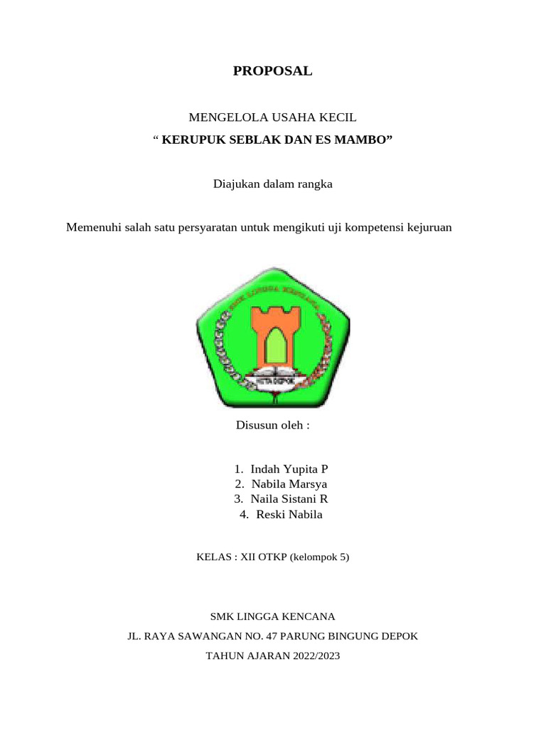 Usaha Kecil Kerupuk Seblak & Es Mambo | PDF