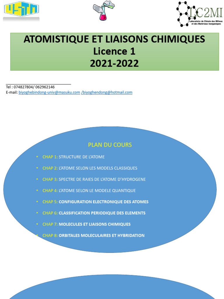 Atomistique et liaisons chimiques | PDF | Atomes | Noyau atomique