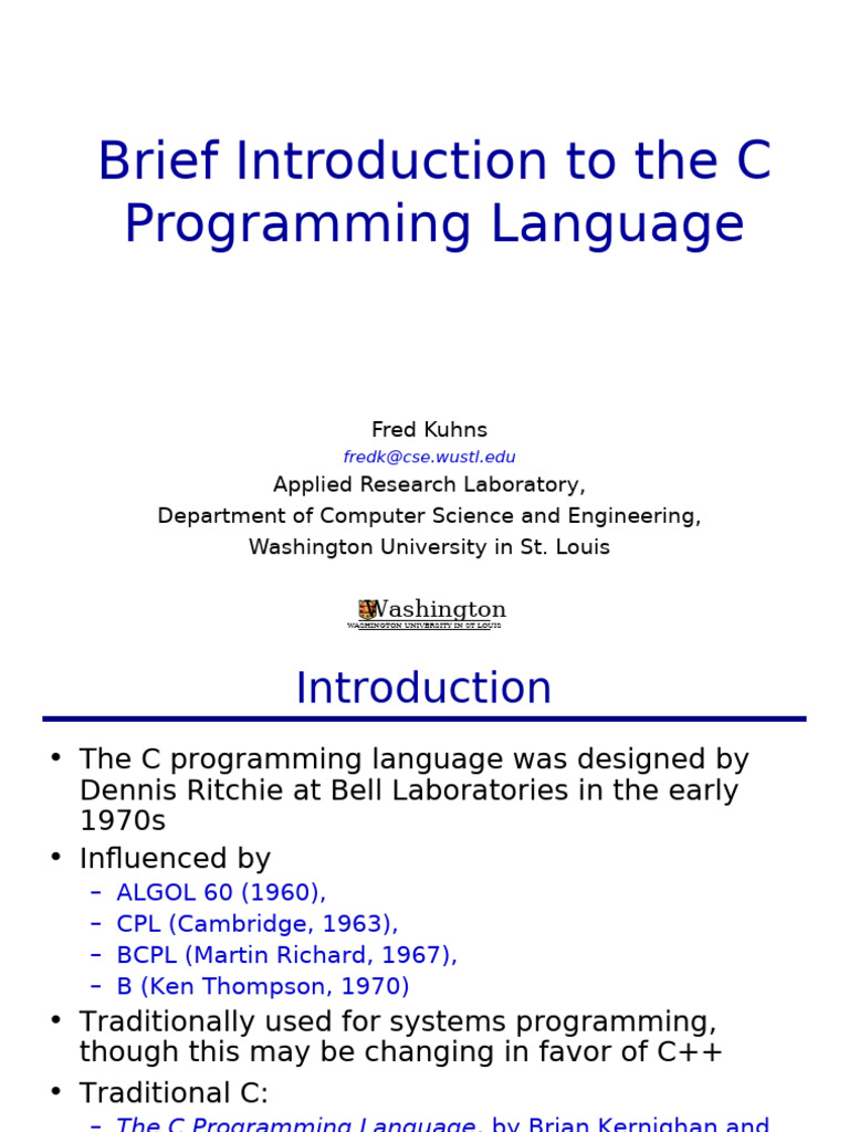 Introduction to C Programming Basics | PDF | C (Programming Language ...
