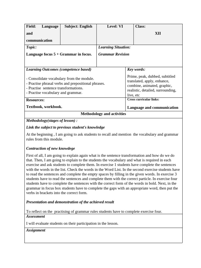 60. Language focus 5 + Grammar in focus. | PDF | Vocabulary | Word
