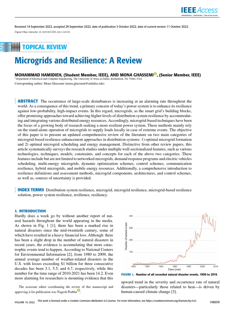 4 Microgrids And Resilience A Review Pdf Electrical Grid