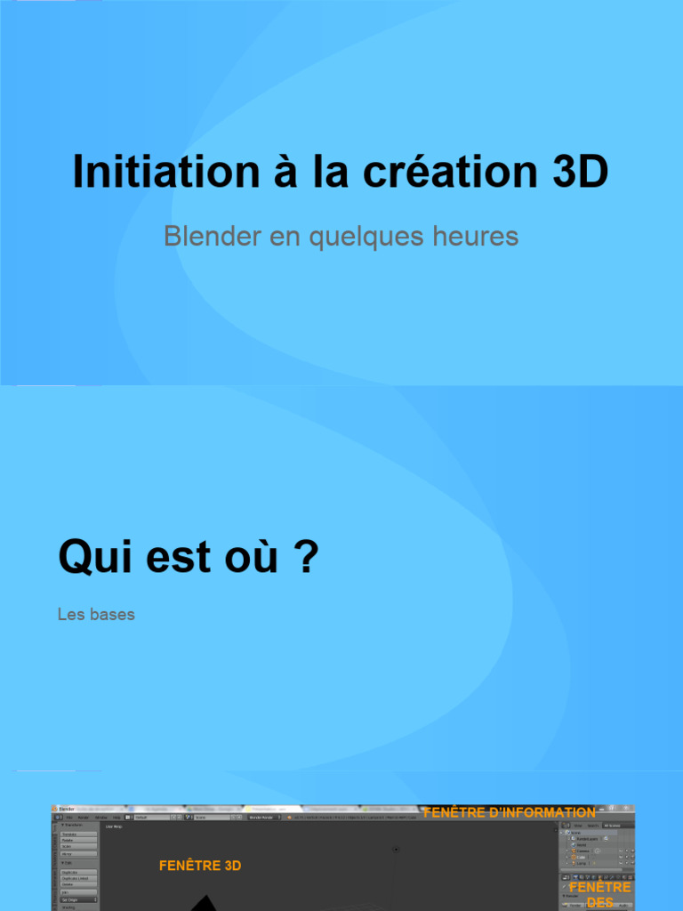Introduction à la création 3D avec Blender | PDF | Infographie ...