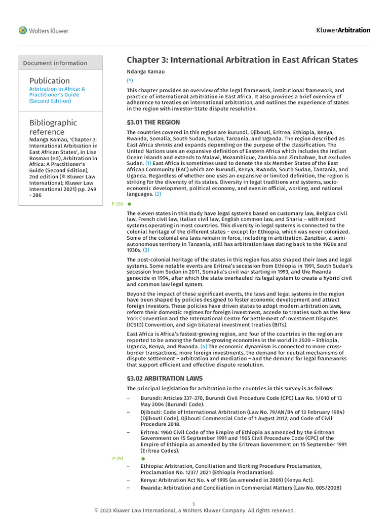 International Arbitration in EA States | PDF | Arbitral Tribunal ...