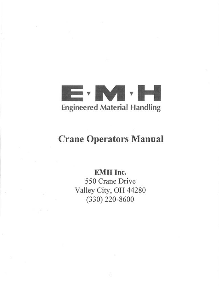 Crane Operators Manual June 2019 | PDF