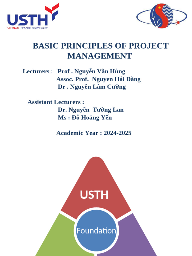 Lecture 1 .B.principles. P.M 24-2025 | PDF | Project Management | Business