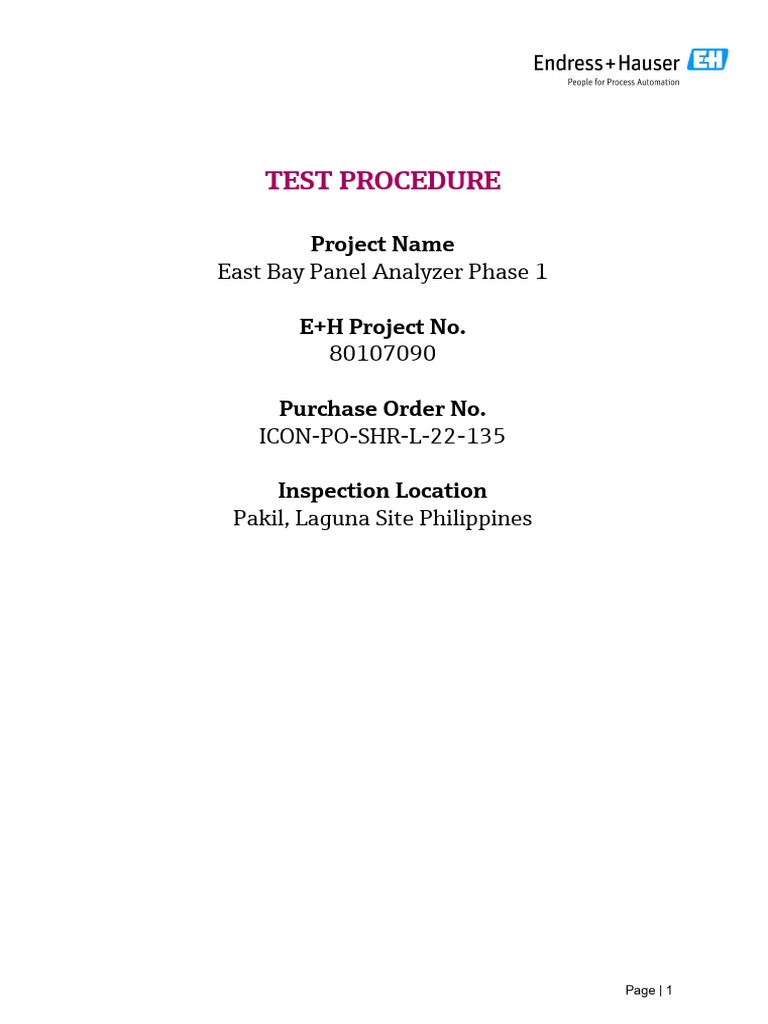 East Bay Analyzer Test Procedure Guide | PDF | Calibration ...