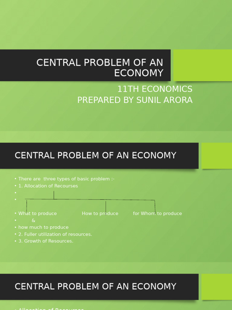 Central Problems in Economics Explained | PDF | Economics | Labour ...