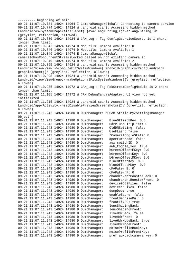 Camera Service Connection Logs | PDF | Pointer (Computer Programming ...