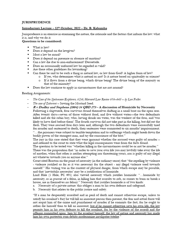 Jurisprudence - Class Notes | PDF | Terminiello V. City Of Chicago ...