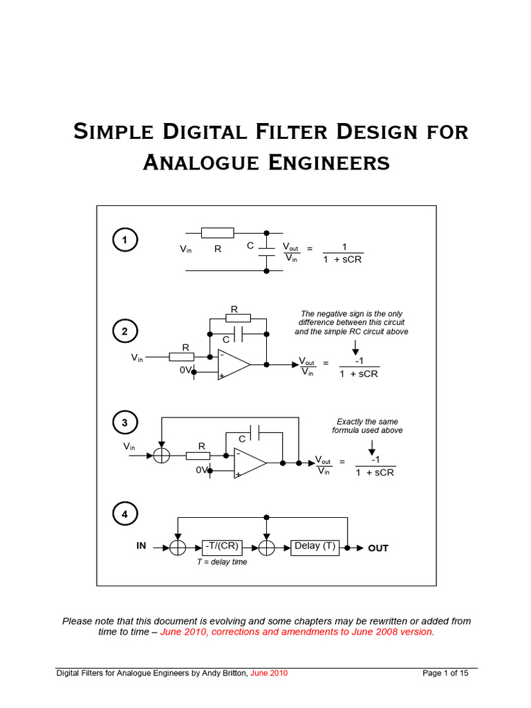 Digital Filter Design for Analogue Engineers | PDF | Low Pass Filter ...