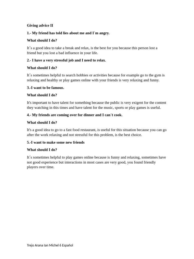 Advice for Everyday Challenges | PDF