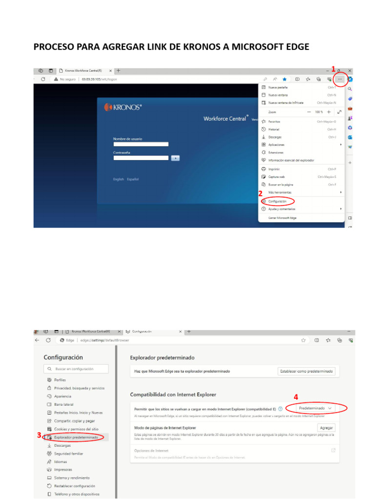Agregar Link de Kronos en Edge | PDF