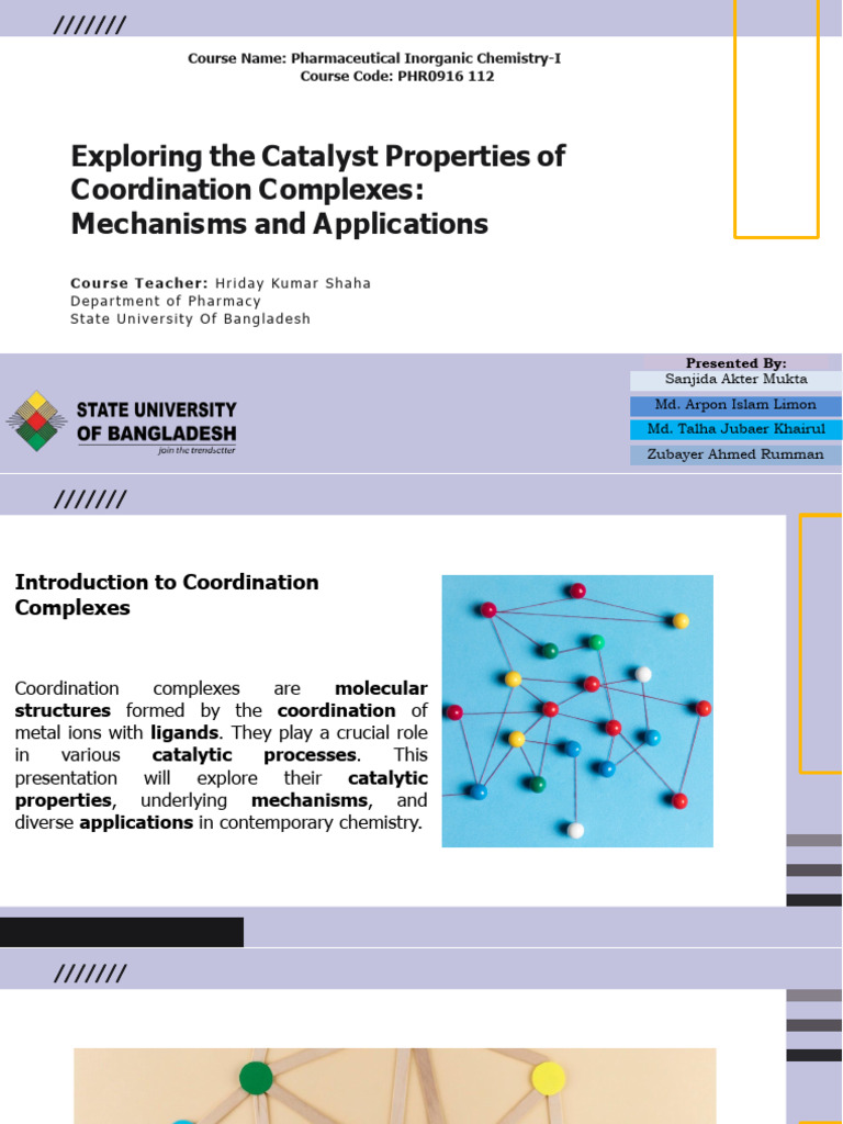 Catalyst Properties of Coordination Complexes | PDF | Coordination ...