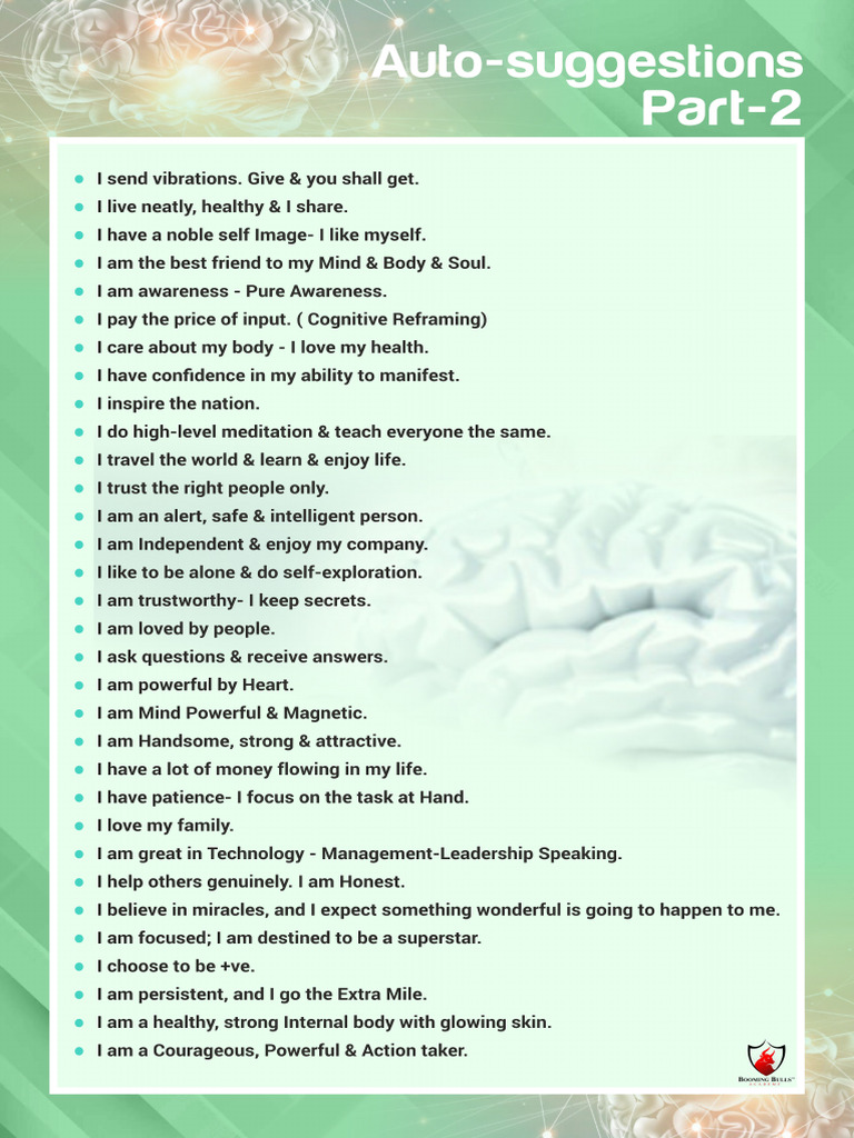Autosuggestion Part 2 | PDF