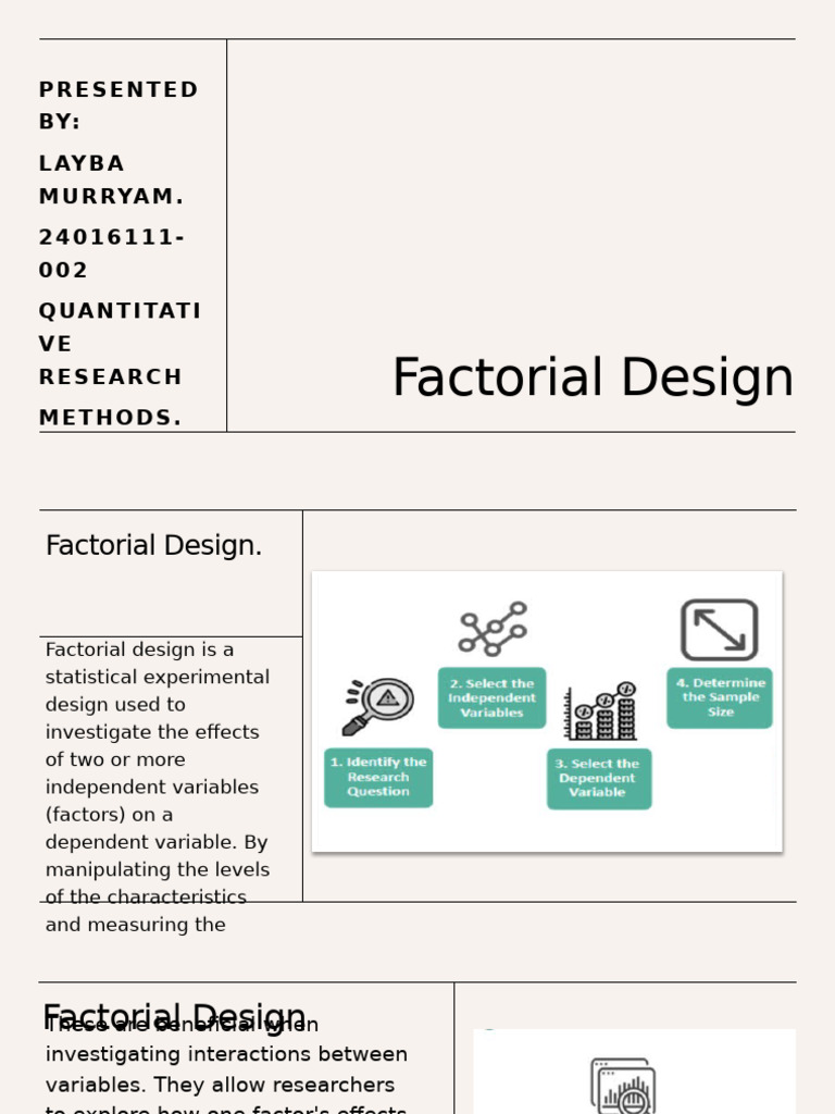 factorial design | PDF | Experiment | Dependent And Independent Variables
