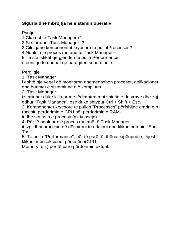 Siguria Dhe Mbrojtja Ne Sistemin Operativ | PDF