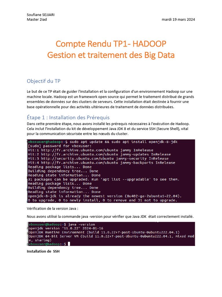 Installation et Configuration de Hadoop | PDF | Apache Hadoop ...
