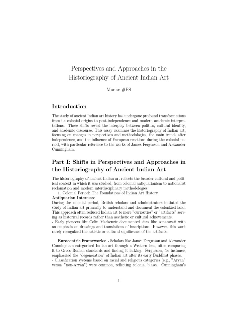 Historiography of Ancient Indian Art | PDF | Historiography | Art History