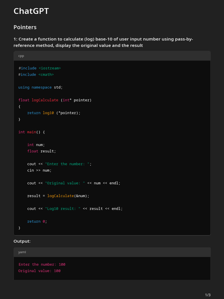 C++ Pointer Exercises and Solutions | PDF